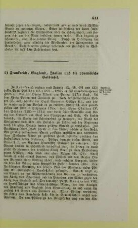 2) Frankreich, England, Italien und die pyrenäische Halbinsel