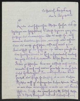 Brief von Herbert Eulenberg an Gerhart Hauptmann
