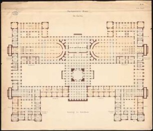 Preußisches Parlament, Berlin Schinkelwettbewerb 1859: Grundriss UG