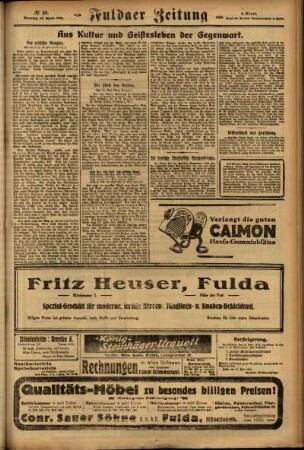 Vierte Ausgabe vom Sonntag, den 13. April 1924.