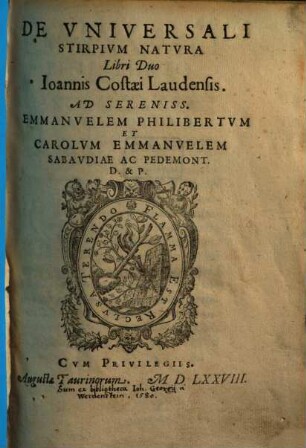 De Vniversali Stirpivm Natvra Libri Duo