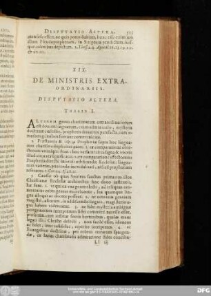 XIX. De Ministris Extraordinariis. Disputaito Altera.