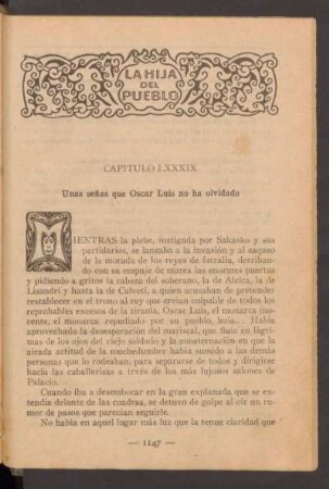 Capítulo LXXXIX - Unas señas que Oscar Luis no ha olvidado