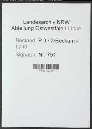 Sterberegister Standesamt Beckum-Land