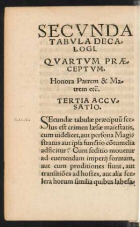 Secunda Tabula Decalogi.