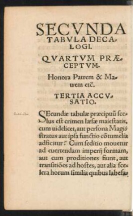 Secunda Tabula Decalogi.
