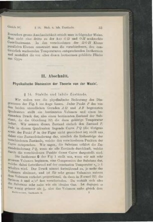 II. Abschnitt. Physikalische Discussion der Theorie van der Waals'