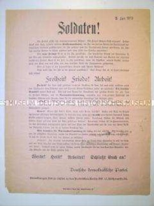 Wahlaufruf der DDP an die heimkehrenden Soldaten