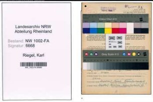 Entnazifizierung Karl Riegel, geb. 31.01.1904 (Einkaeufer)
