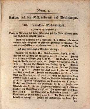 Auszüge aus allen bey der hohen Reichsdeputation zu Regensburg übergebenen Vorstellungen und Reklamationen nach chronologischer Ordnung, 2