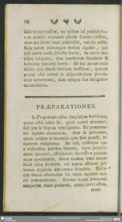 Praeparationes