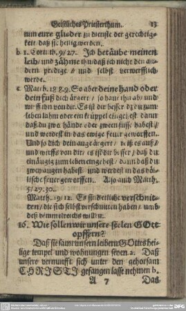 16. Wie sollen wir unsere seelen Gott opffern?