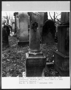 Grabstein von Hermine Weil (gestorben 1882.02.03)