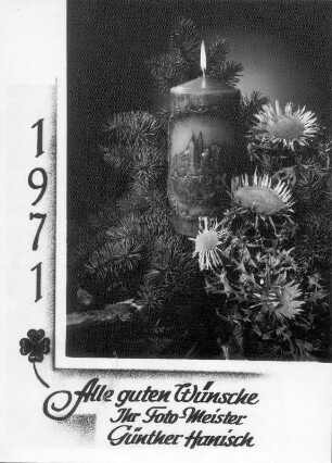 Grußkarte zum Jahreswechsel 1970/1971 : Grußkarte des Fotografen aus Roßwein zum Jahreswechsel 1970/1971