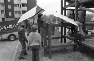 "Mobile Spielplatzaktion" für Kinder, organisiert vom Stadtjugendausschuss Karlsruhe