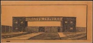 Kabelwerk Dr. Cassirer, Berlin-Spandau: Perspektivische Ansicht eines Eingangsbaues Nr. 10