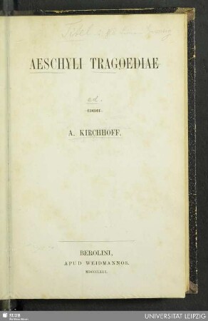 Aeschyli Tragoediae