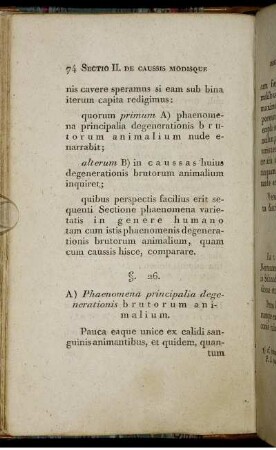 A) Phaenomena principalia degenerationis brutorum animalium