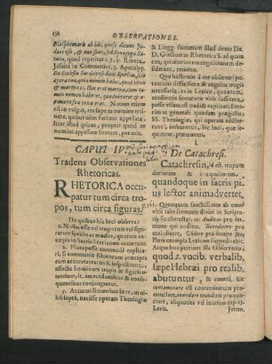 Caput IV. Tradens Observationes Rhetoricas.