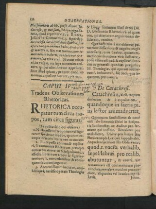 Caput IV. Tradens Observationes Rhetoricas.