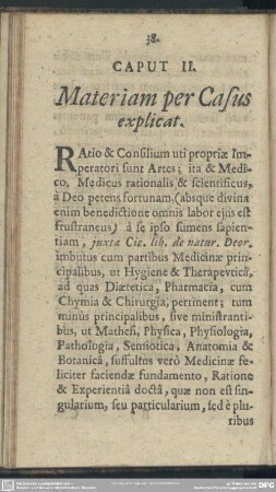 Caput II. Materiam per Casus explicat