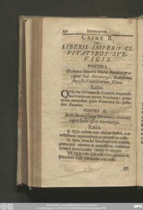 Caput II. De Liberis Imperii Civitatibus Svevicis.