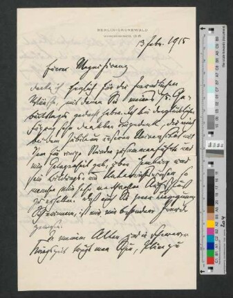 Brief an Werner von Melle