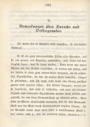 9. Bemerkungen über Sprache und Orthographie