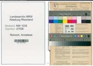 Entnazifizierung Anneliese Reinsch , geb. 28.05.1922 (Fuersorgerin)