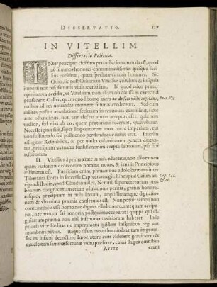 In Vitellim Dissertatio Politica.