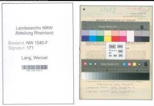 Entnazifizierung Wenzel Lang , geb. 14.06.1916 (Angestellter)