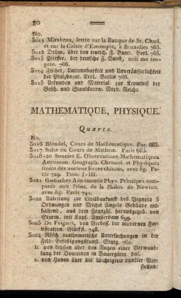 Mathematique, Physique