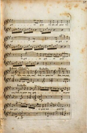 Robert le diable : opéra en 5 actes ; catalogue thématique des morceaux détachés avec accompt. de guitare, 18. Cavatine: Robert, Robert toi que j'aime