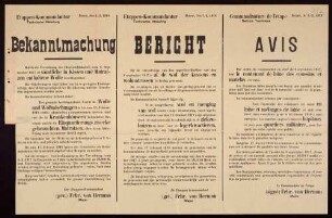 "Bekanntmachung." Aufforderung zur Ablieferung der beschlagnahmten Wolle