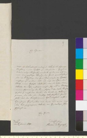 Brief von Tengnagel, Adolph Fabritius de an Goethe, Johann Wolfgang von