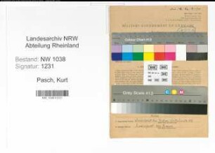 Entnazifizierung Kurt Pasch , geb. 20.09.1911 (Polizist)