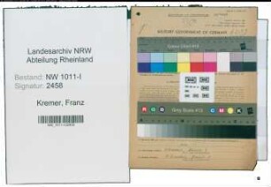Entnazifizierung Franz Kremer , geb. 02.02.1907 (Kaufmaennischer Angestellter)