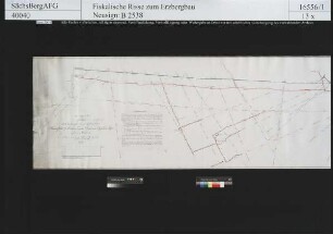 Lage der zwischen den zwei Grubengebäuden Himmelfahrt und Abraham Fundgrube bei Freiberg und Oberes Neues Geschrei Fundgrube bei Tuttendorf verglichenen Markscheide