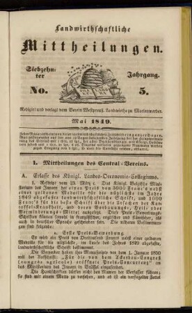 Siebzehnter Jahrgang. No. 5.