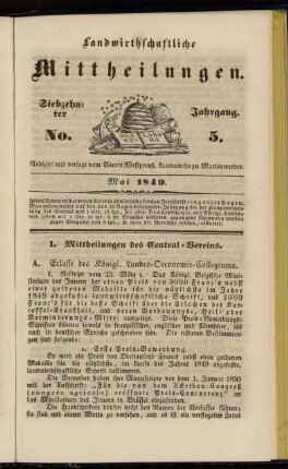 Siebzehnter Jahrgang. No. 5.