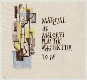 Material der Malerei, Plastik, Architektur. Einbandentwurf