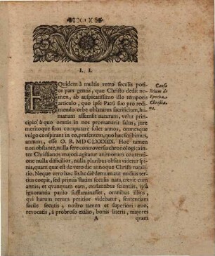 De Epochae Christianae Ortv Et Avtore