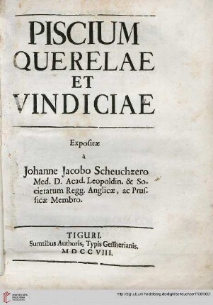 Piscium Querelae Et Vindiciae