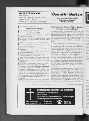 Benennung von Straßen, Plätzen, Schulen mit Namen verdienter Bürger!