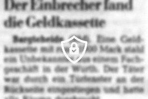 Der Einbrecher fand die Geldkassette