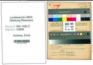 Entnazifizierung Ernst Humme, geb. 22.12.1905 (Haendler)