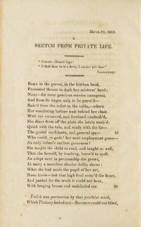 A Sketch From Private Life.