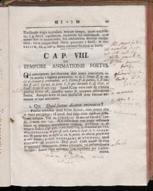 Cap. VIII. De Tempore Animationis Foetus.