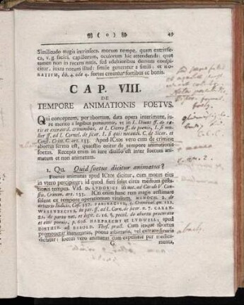 Cap. VIII. De Tempore Animationis Foetus.