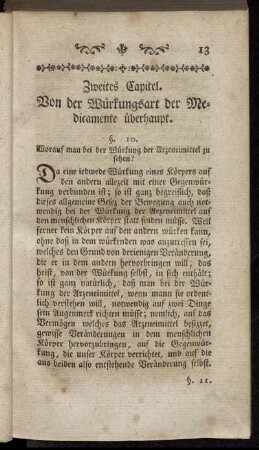 Zweites Capitel. Von der Würkungsart der Medicamente überhaupt.
